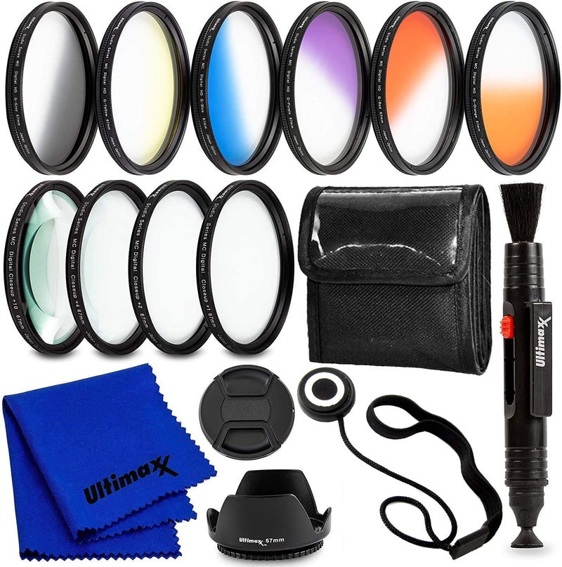Ultimaxx 58MM Complete Lens Filter Accessory Kit for Lenses with 58MM Filter Size Designed Specifically for: Canon EOS 9000D 800D 760D 750D 700D 1300D 1200D T100, 4000D, 3000D, 2000D DSLR Cameras - Image 1